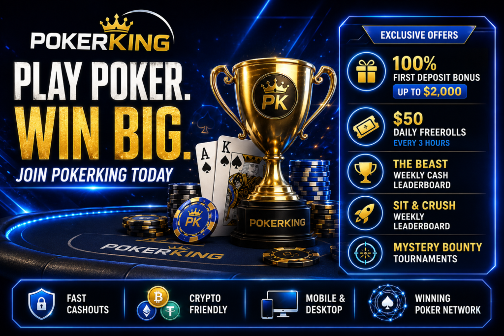PokerKing review — $2,000 welcome bonus banner